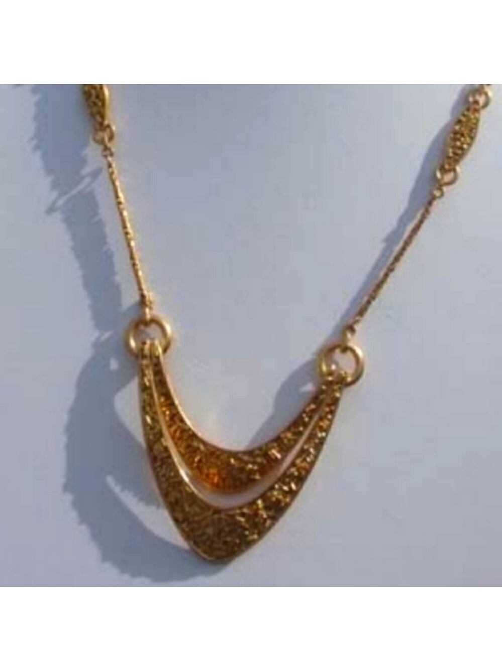 TRIFARI CONFETTI NECKLACE GOLD TONE 1960'S NWOT W/PREMIER EARRINGS